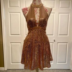 Free People gold sequin dress